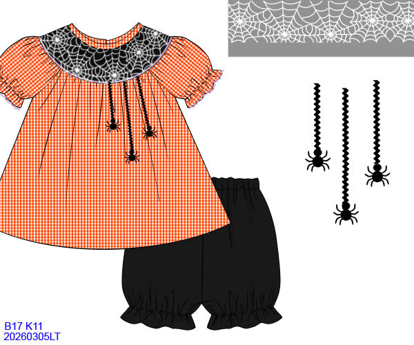 🕸️ Spooky Web Hand Smocked Britches Set | ETA August