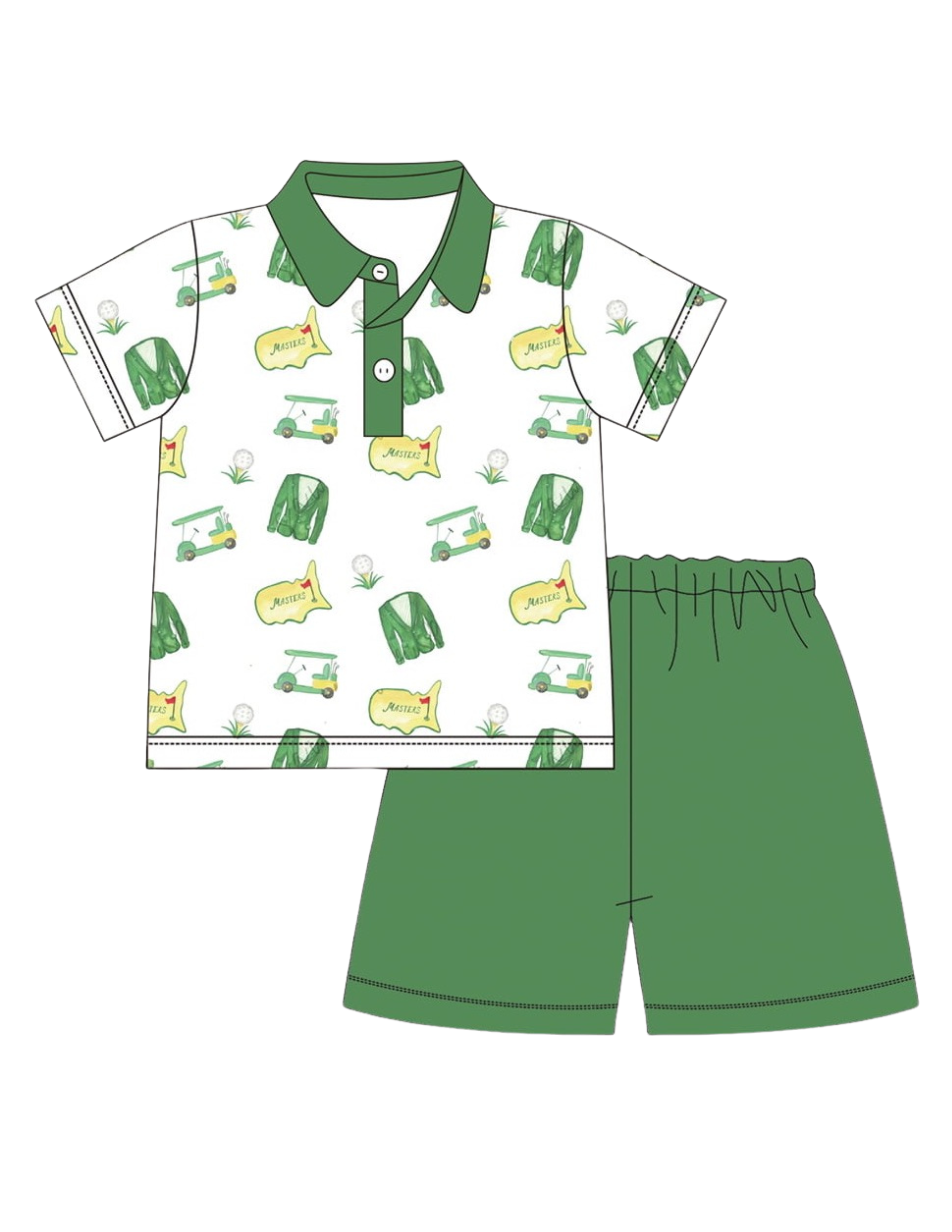 Green Jacket Polo Set