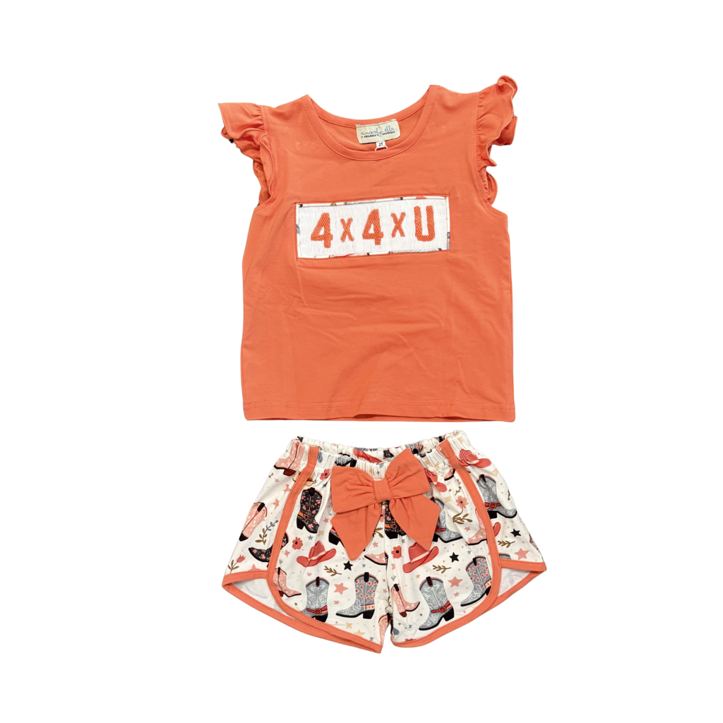 Girls Hand Smocked 4X4XU Short Set
