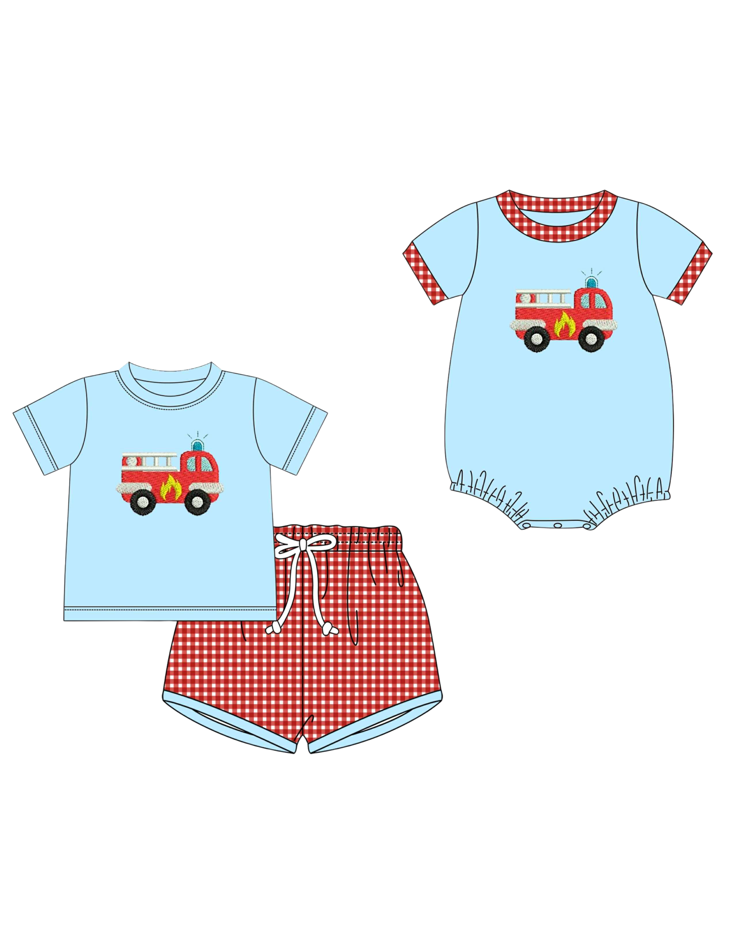 Firetruck Applique - Ships in March26