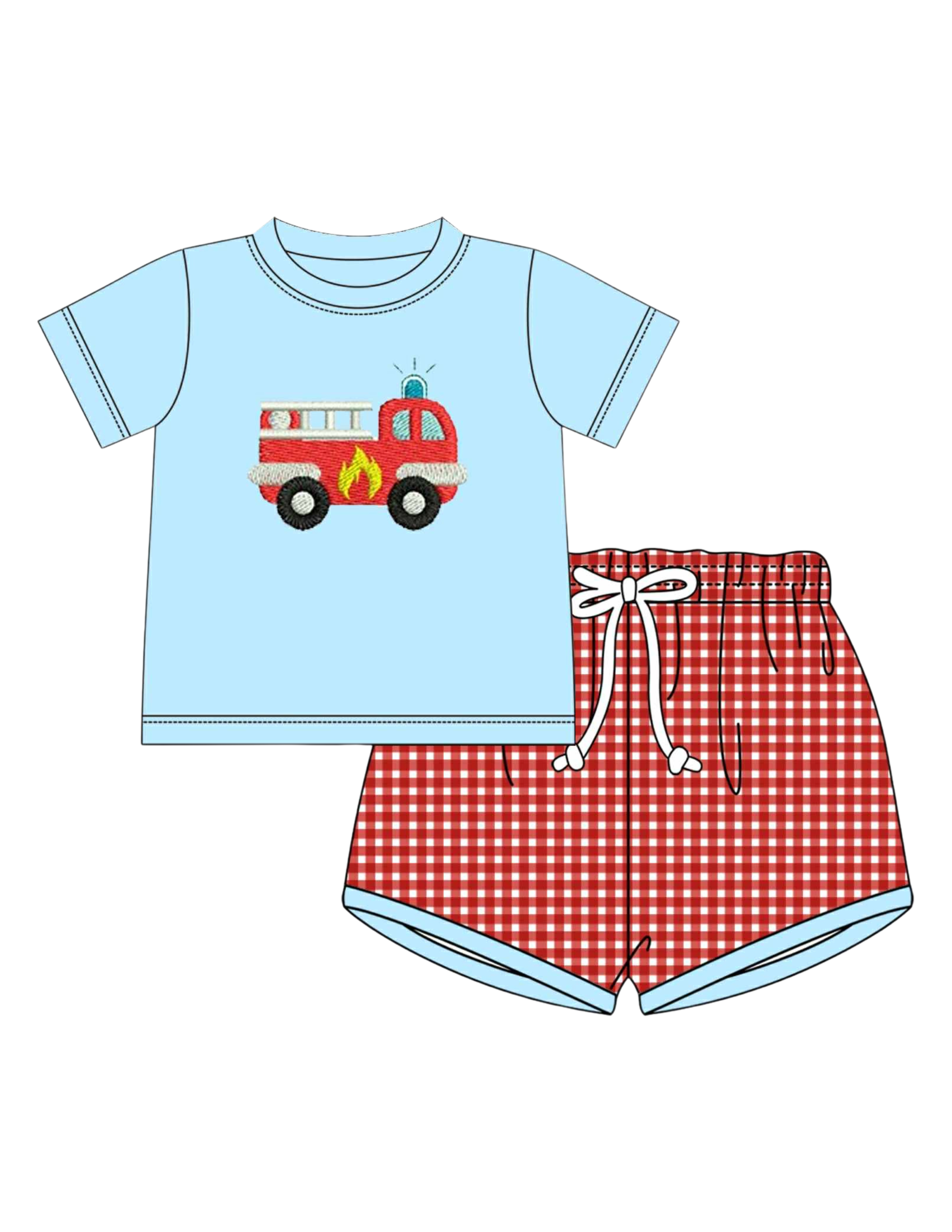 Firetruck Applique - Ships in March26