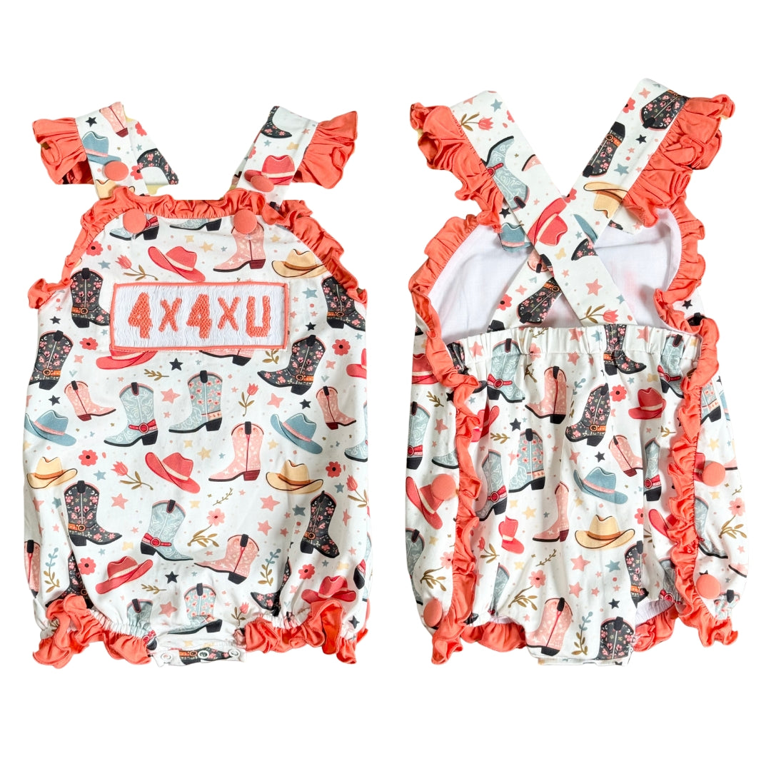 Hand Smocked 4X4XU Sunsuit