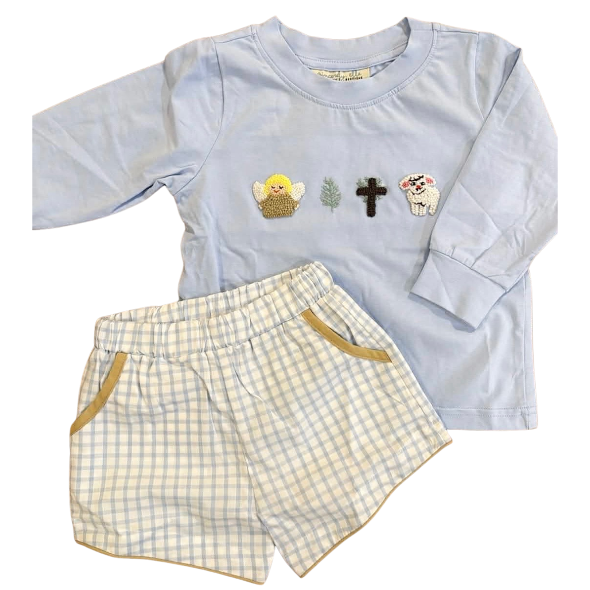 Boys Bible French Knot Shorts Set
