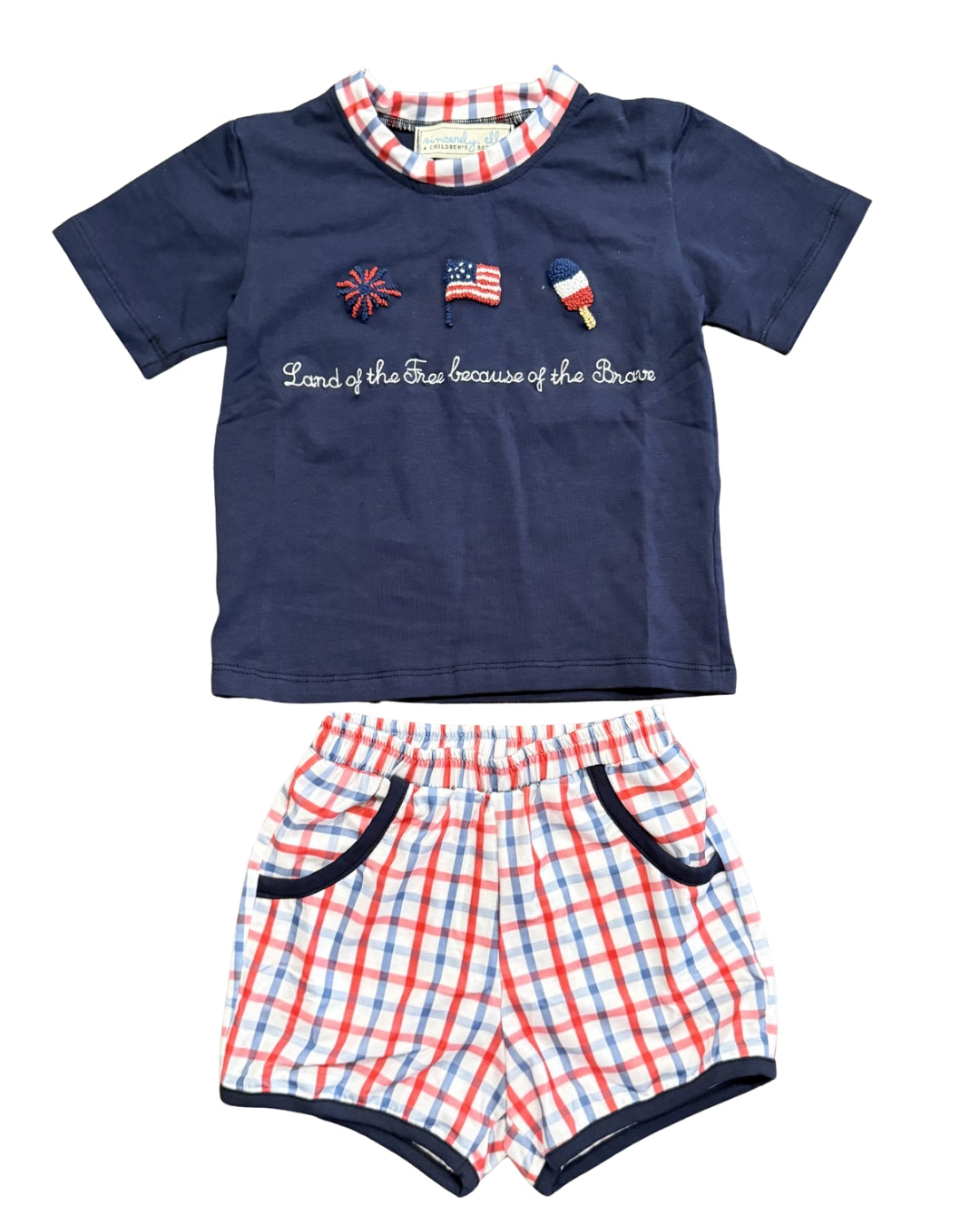 Land of the Free Hand French Knot Short Set