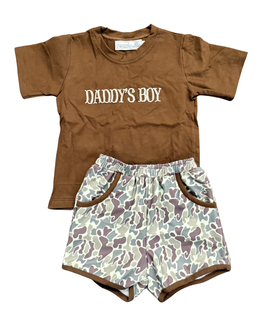 Daddy’s Boy Hand French Knot Short Set