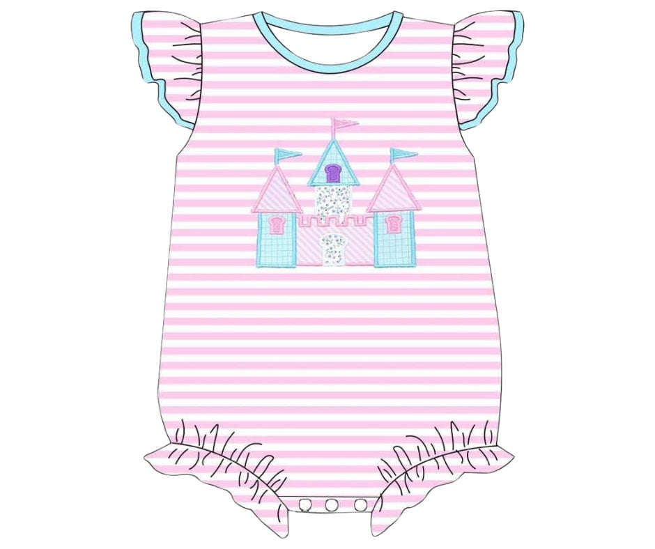 Castle Flag Bubble - Infant and Toddler Girl Outfit