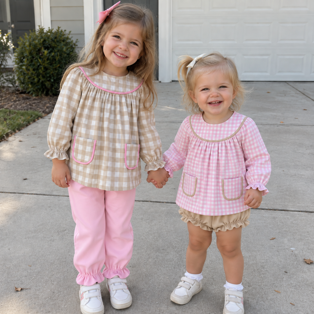 Girls Autumn Gingham & Pink Pants Set - ETA November 2026