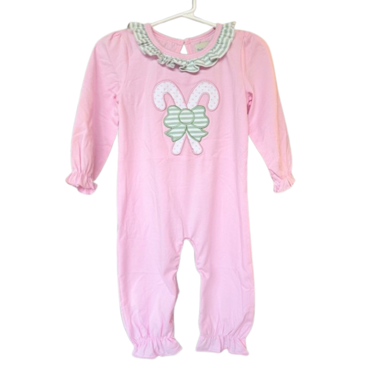 Girls Candy Cane Christmas Romper