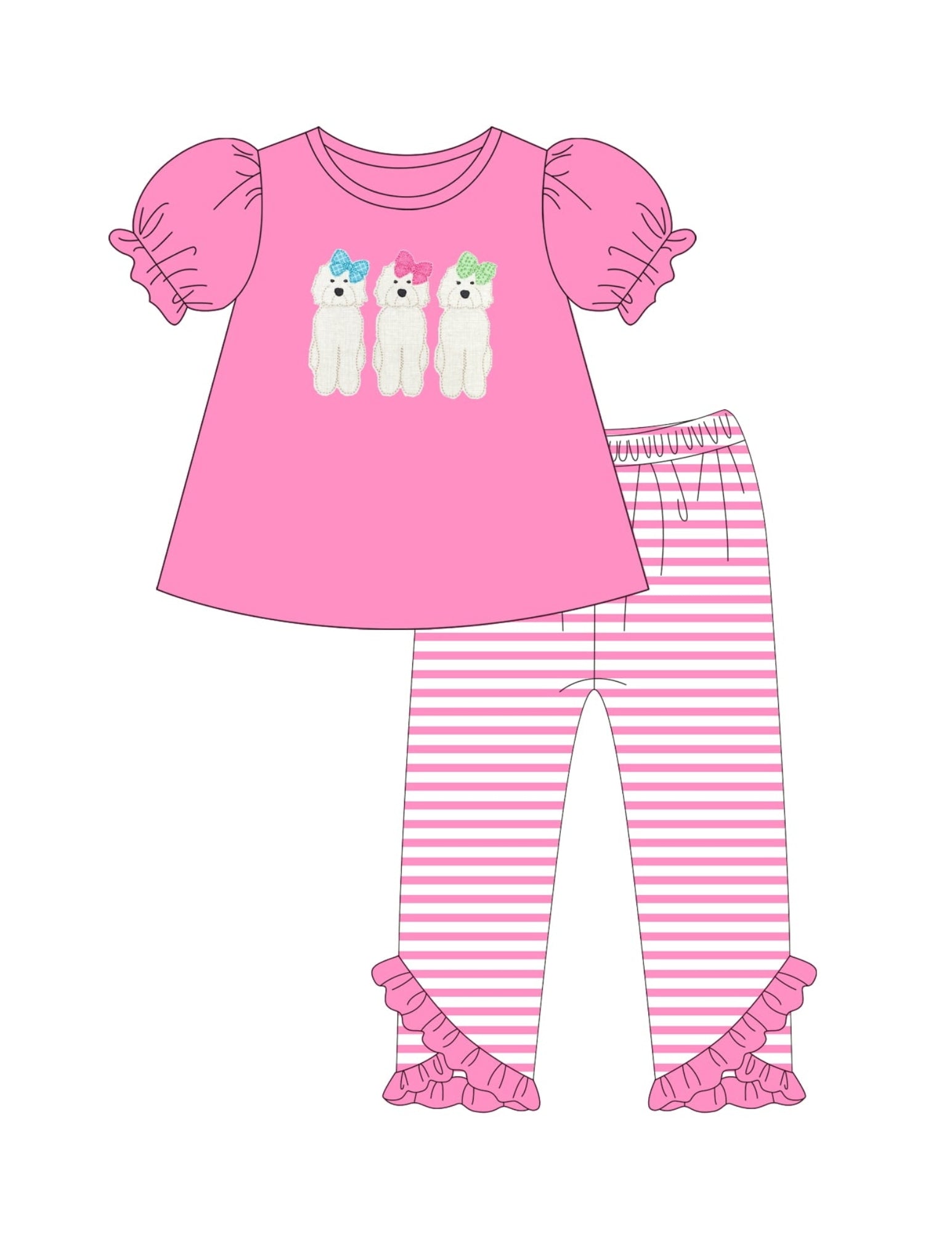 3 Girl Dogs Legging Set - Ships March26