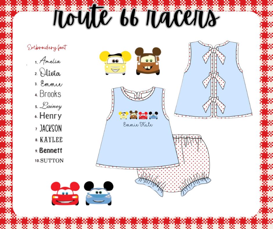 Route 66 Racers Girl Bloomie Set - ETA August