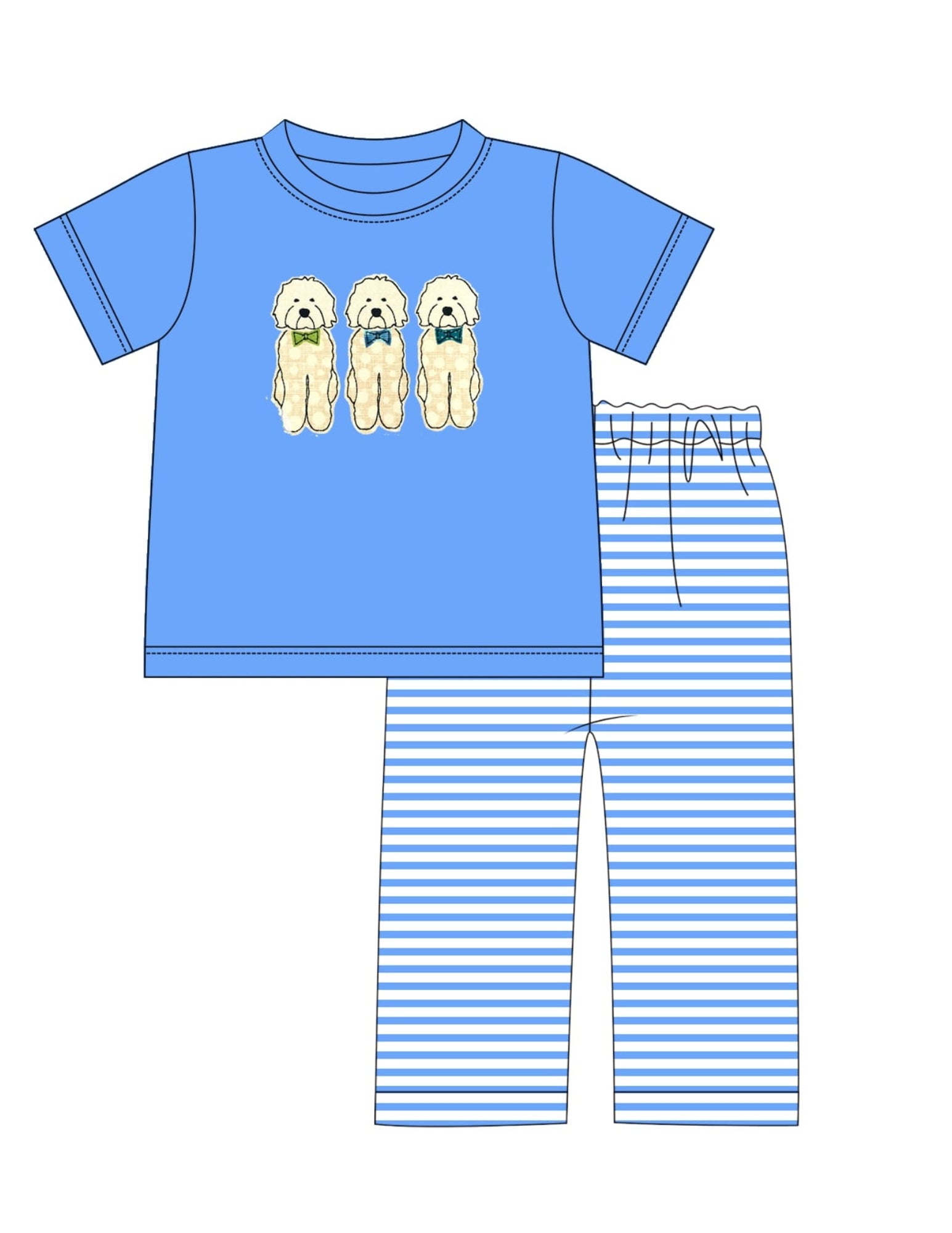 3 Boy Dogs Pant Set - Ships March26