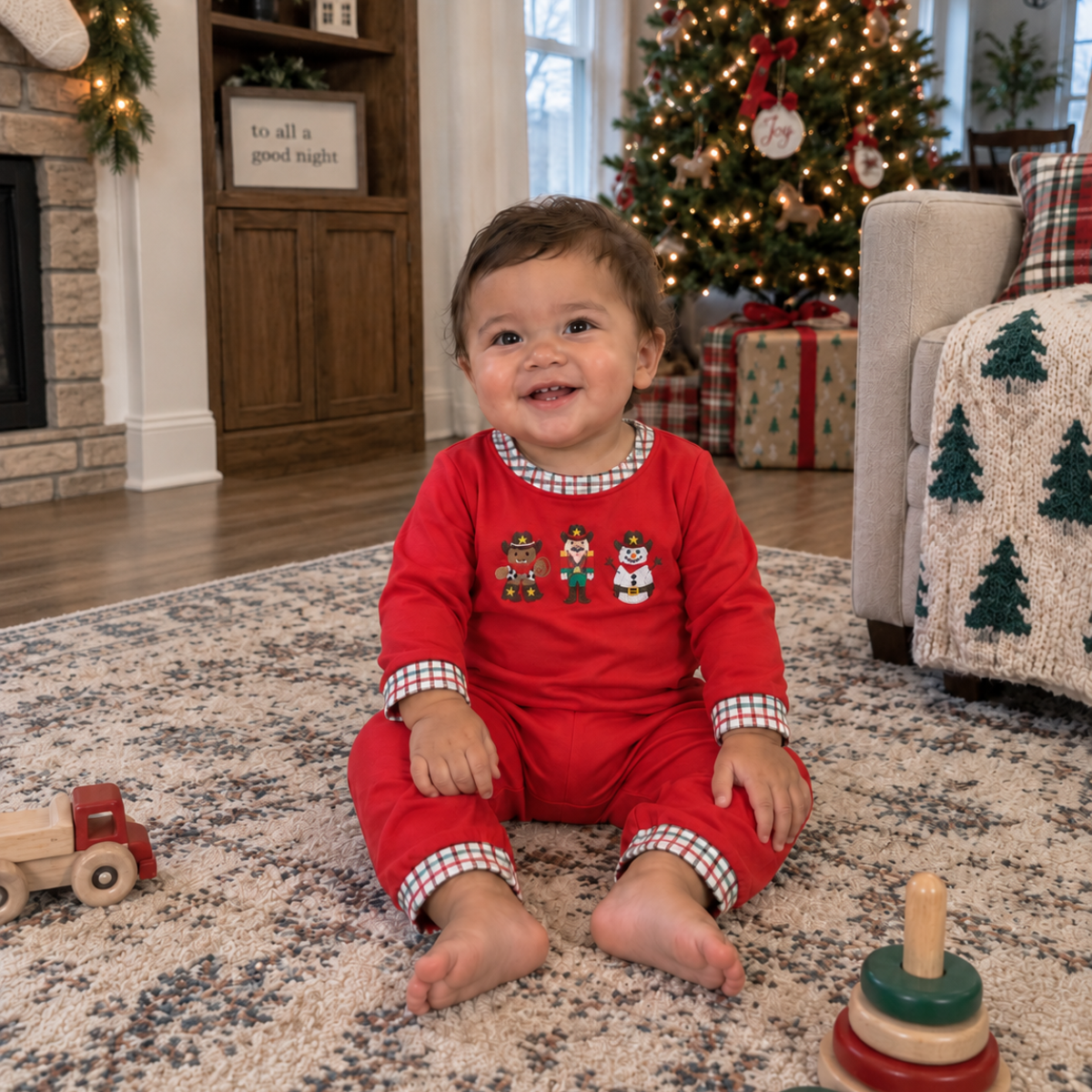 Boys Christmas Cowboy Romper - ETA November 2026