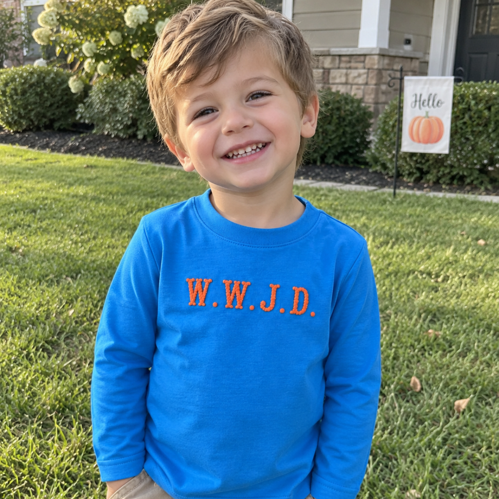 WWJD Blue Long Sleeve Top - ETA November 2026