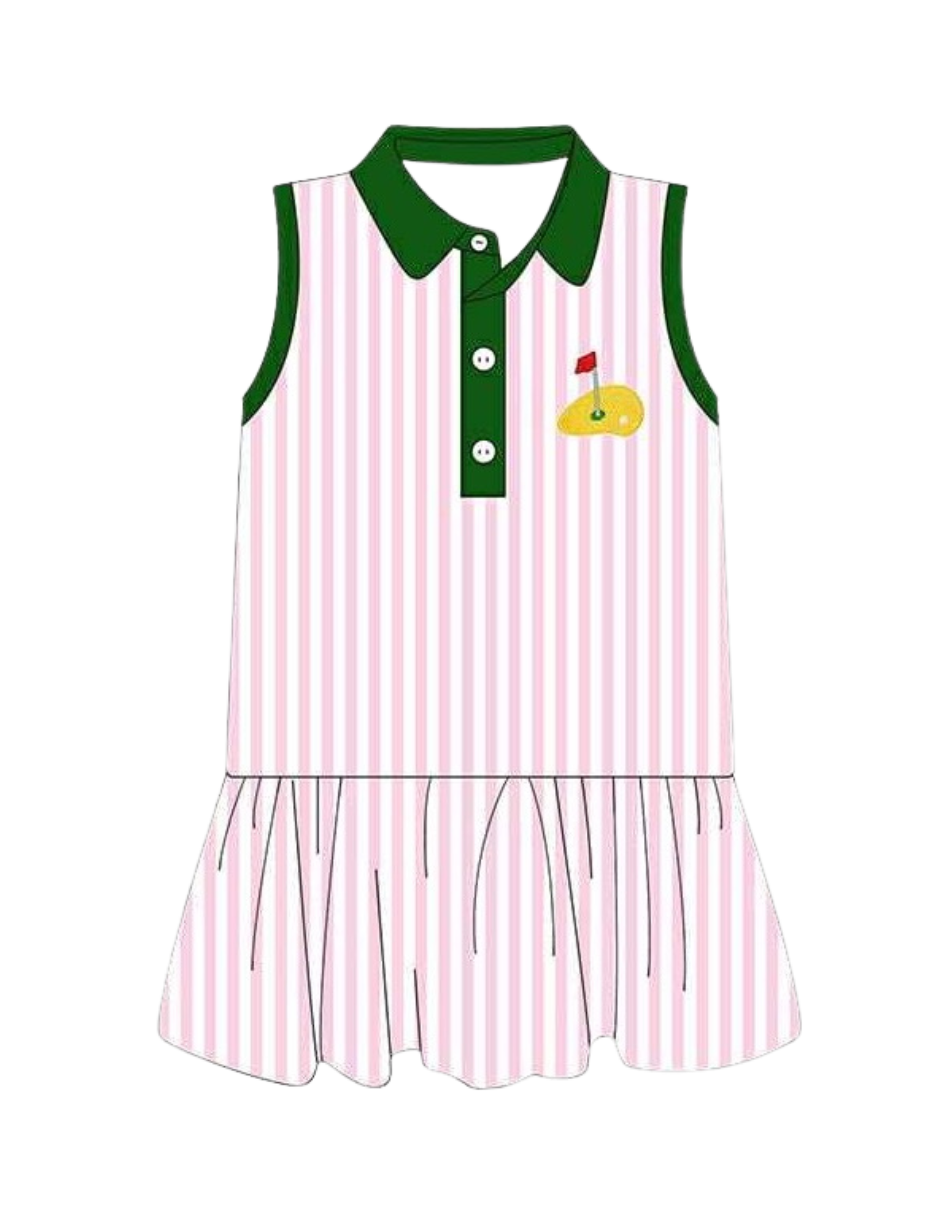 Pink Stripe Golf Dress - Ships Dec25/Jan26