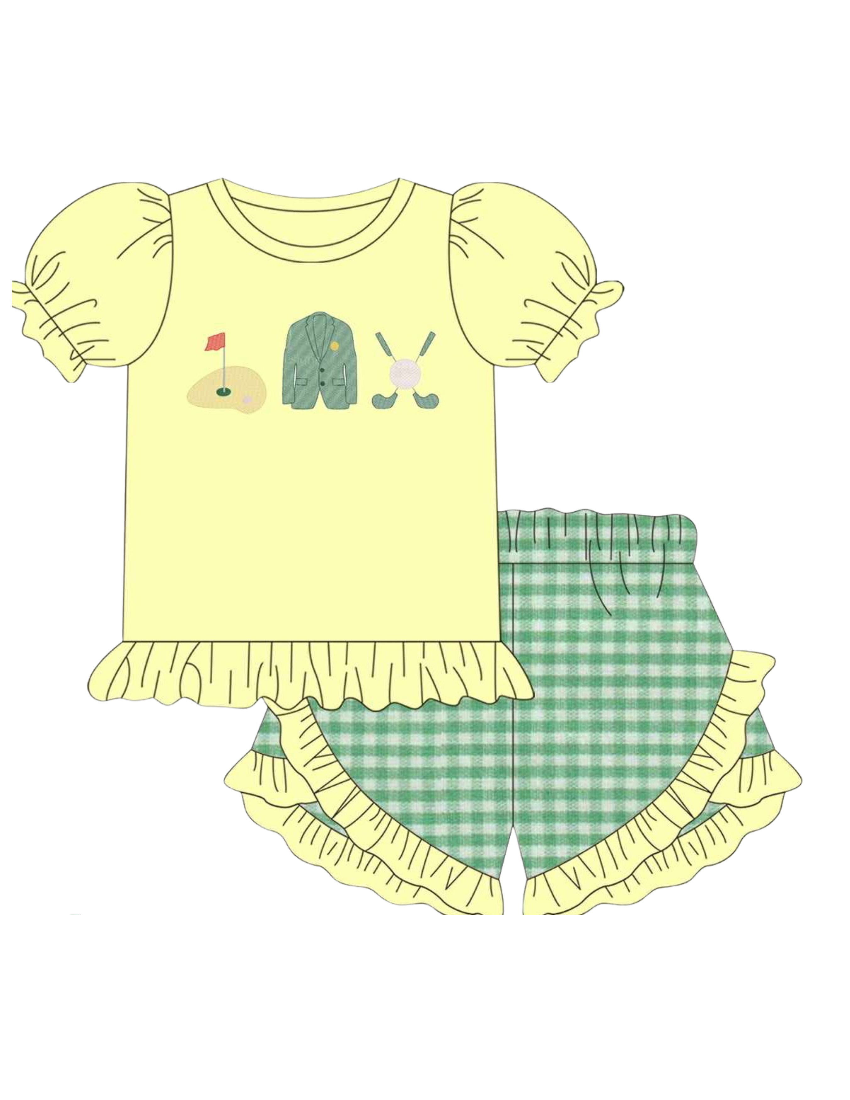 Green Jacket Short Set