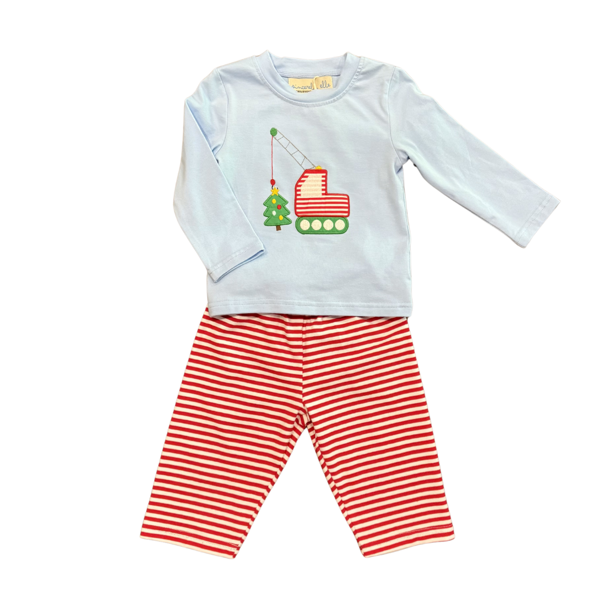 Boys Christmas Crane Pant Set