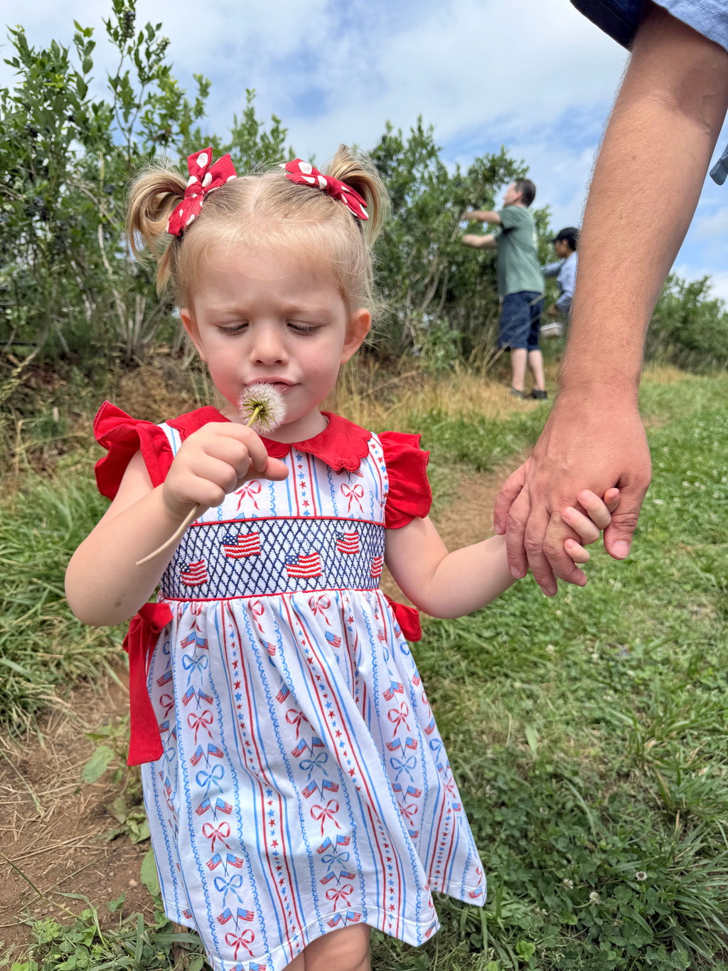 Girls 4th of July Hand Smocked Dress
