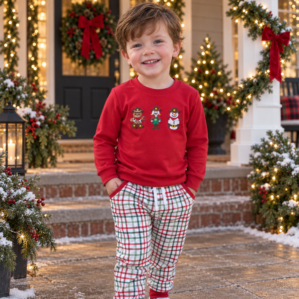 Boys Christmas Cowboy Pants Set - ETA November 2026