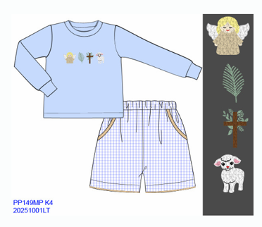 Bible Baby French Knot Shorts Set - Ships January26