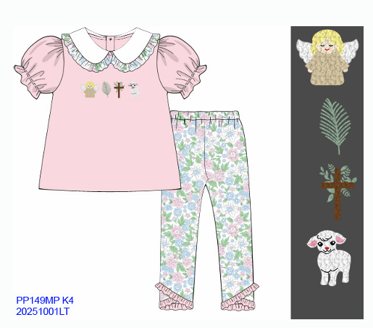 Bible Baby French Knot Leggings Set - Ships January26