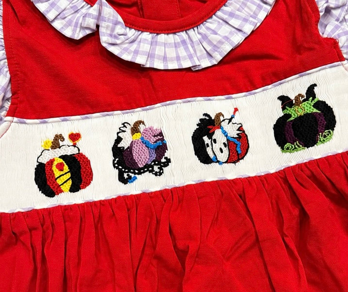 Villain Pumpkin Handsmocked Bloomer Set