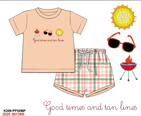 Good Times and Tan Lines French Knot Shorts Set - Ships January26