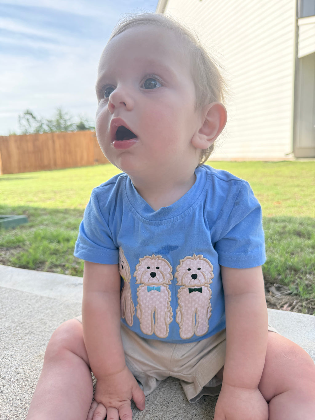 Boys Dog Appliqué Pants Set