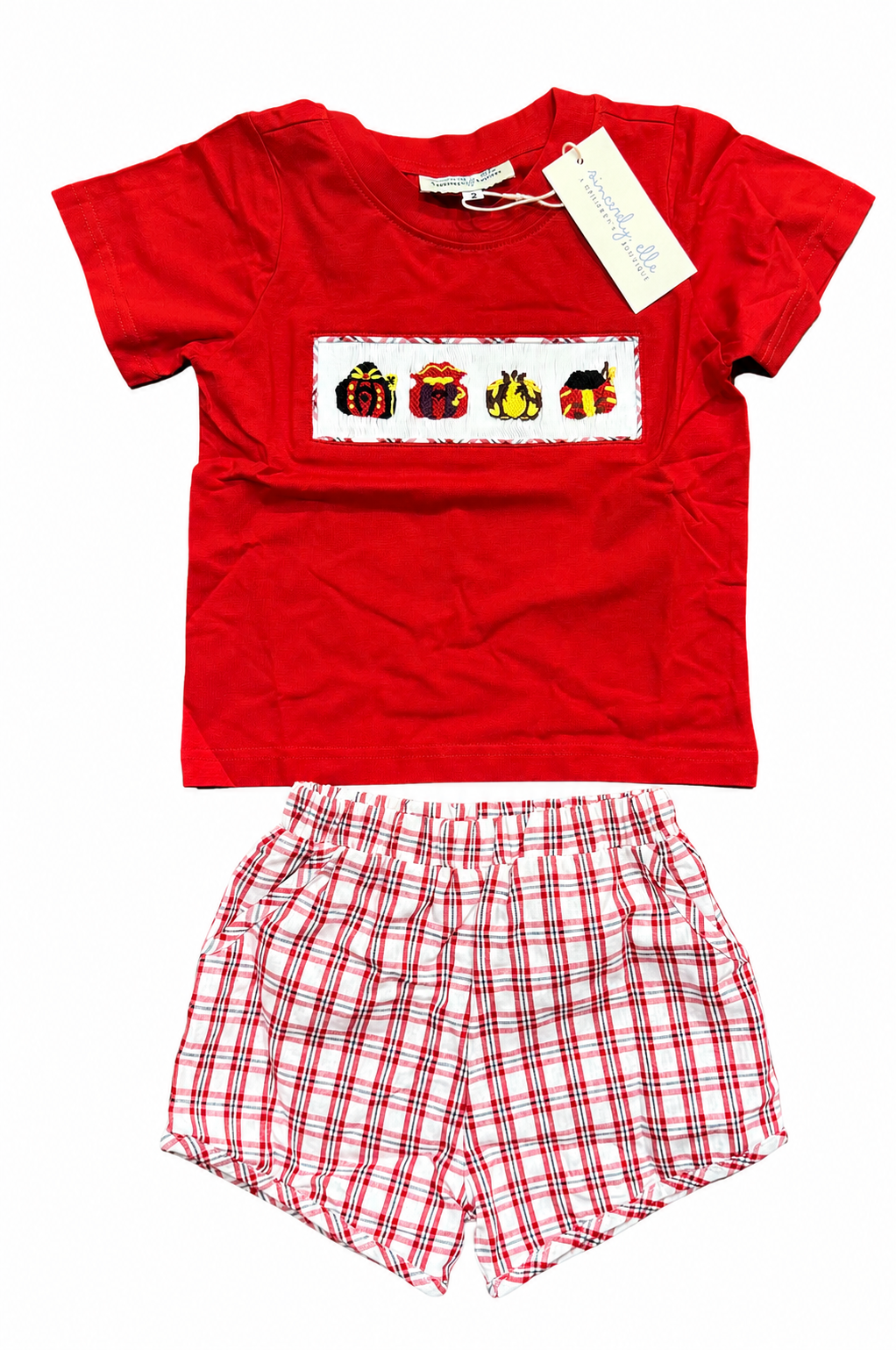 Villain Pumpkins Handsmocked Knit Short Set