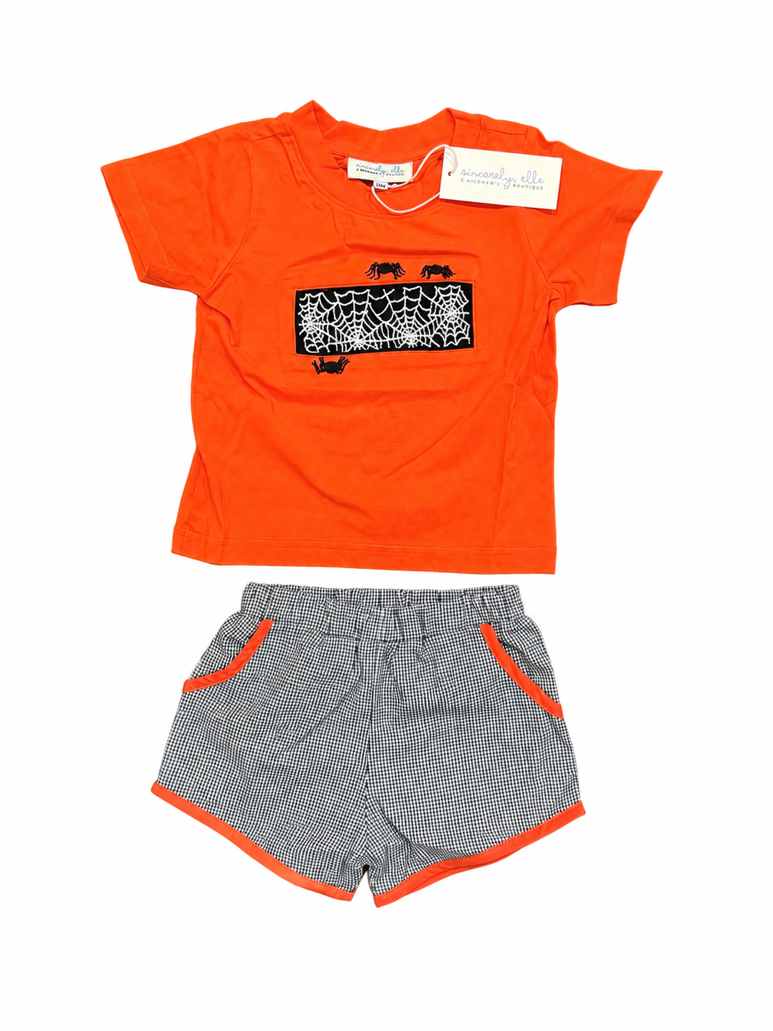 Spooky Web Hand Smocked Short Set