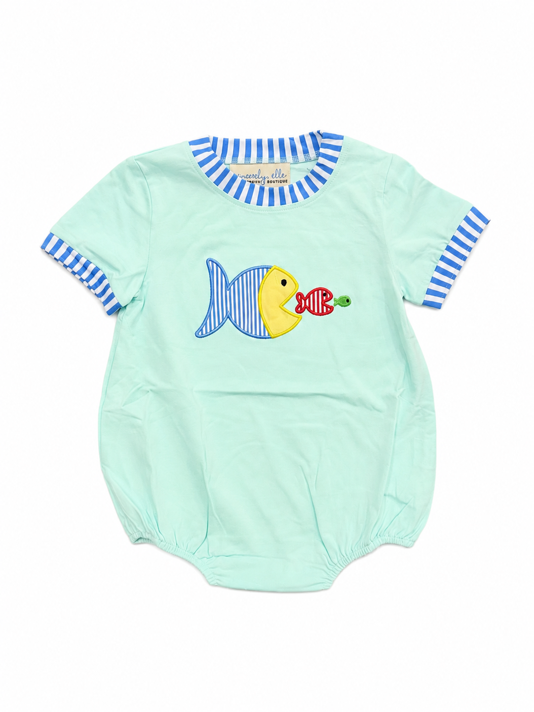 Fish Appliqué Bubble for Baby Boys