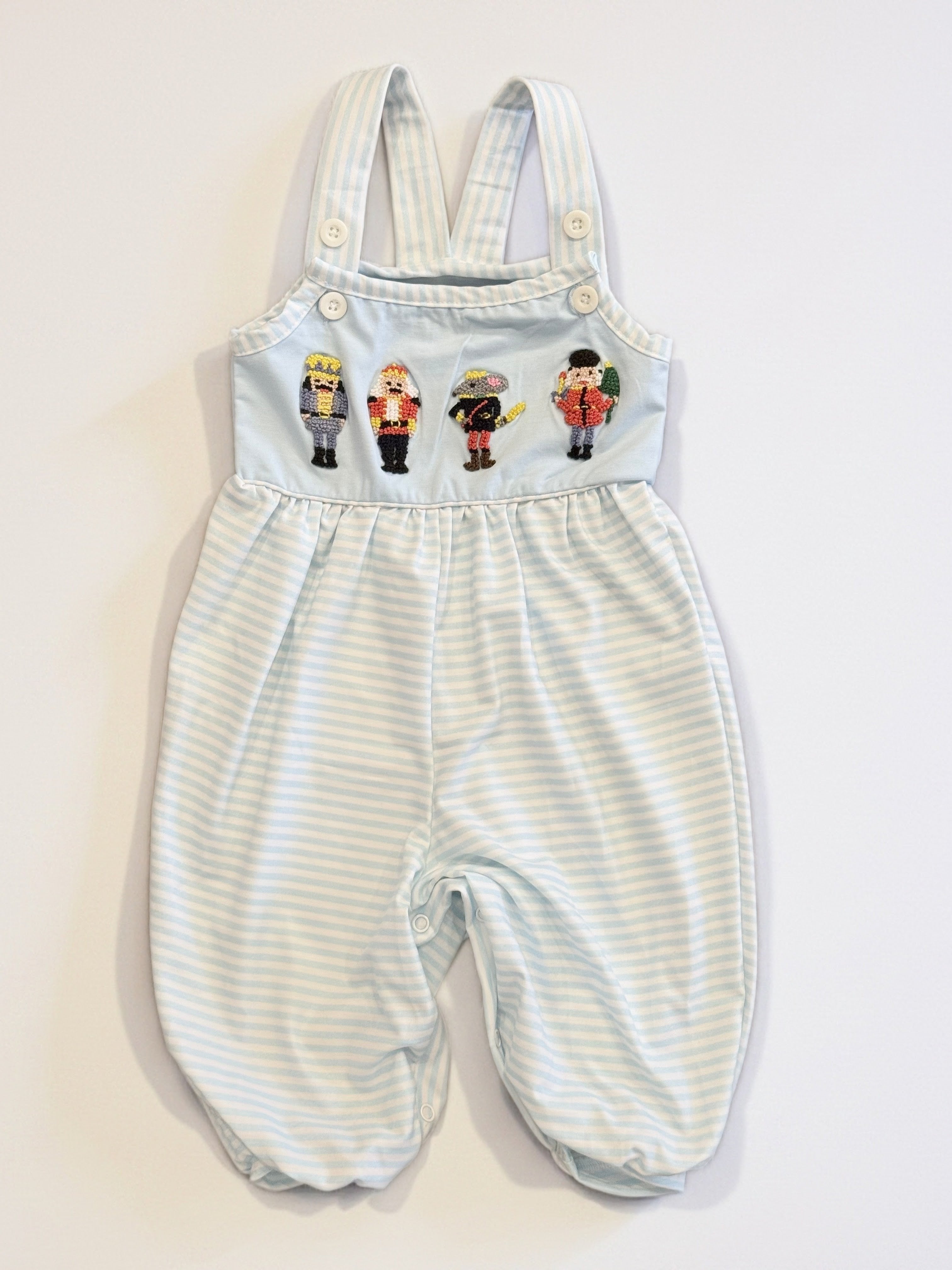 Nutcracker Ballet Hand French Knot Overall Romper