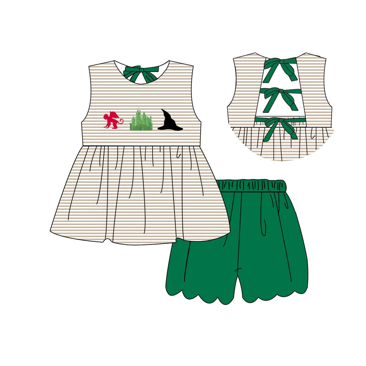 Emerald City Scalloped Short Set - SALE!