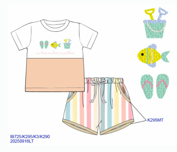 No Shirt, No Shoes, No Problem French Knot Short Set - Ships January26