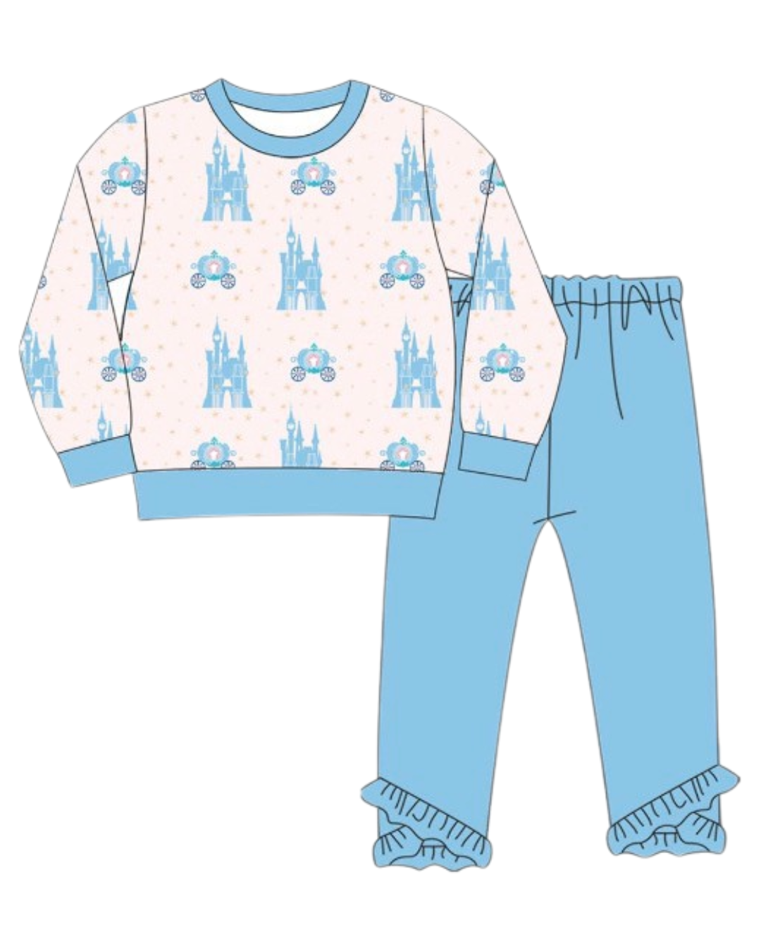 Bibbidi Blue Castle Sweatshirt & Legging Set - ETA Jan27