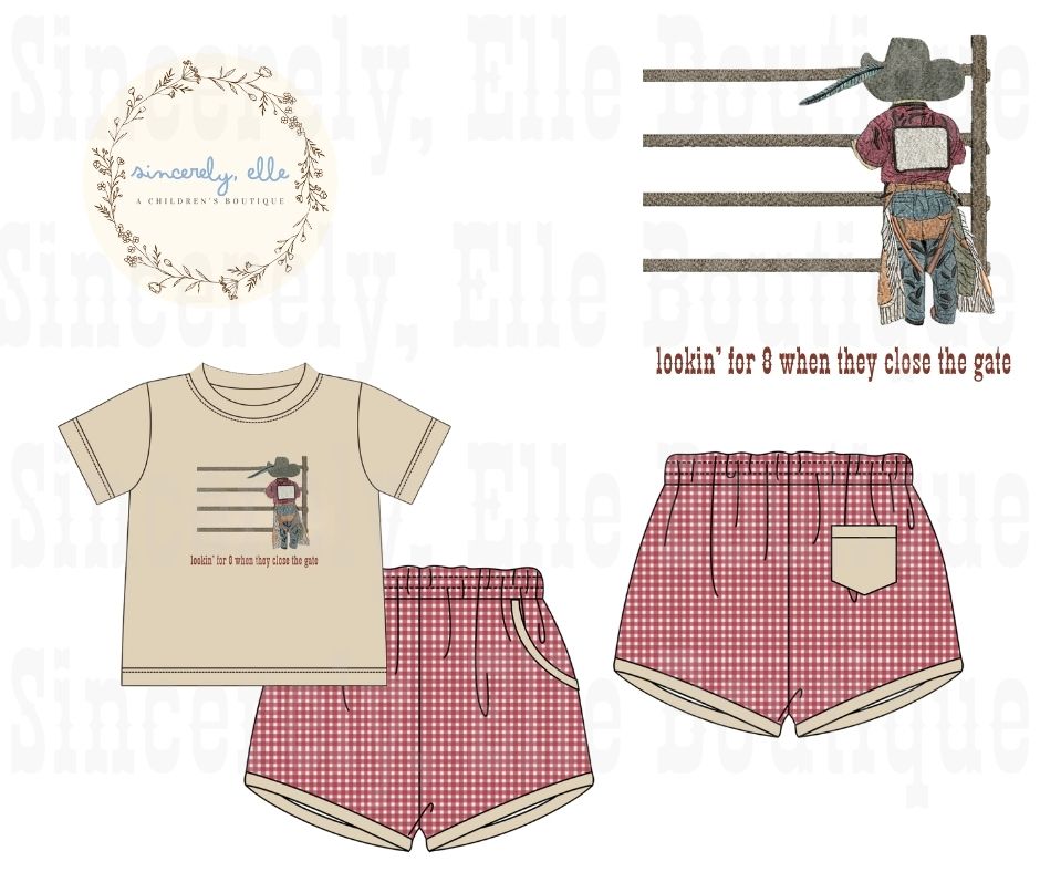 western cowboy graphic detail on boys boutique outfit