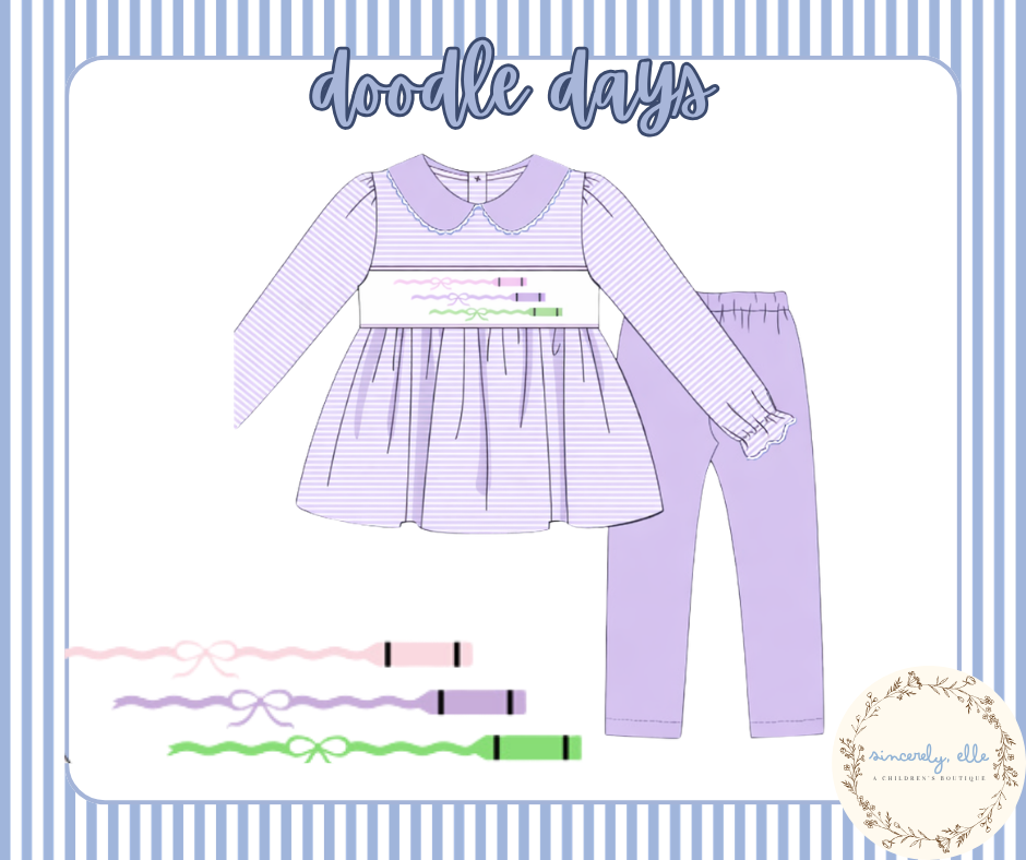 BTS PRESALE SHIPS JULY: Doodle Days Smocked Set