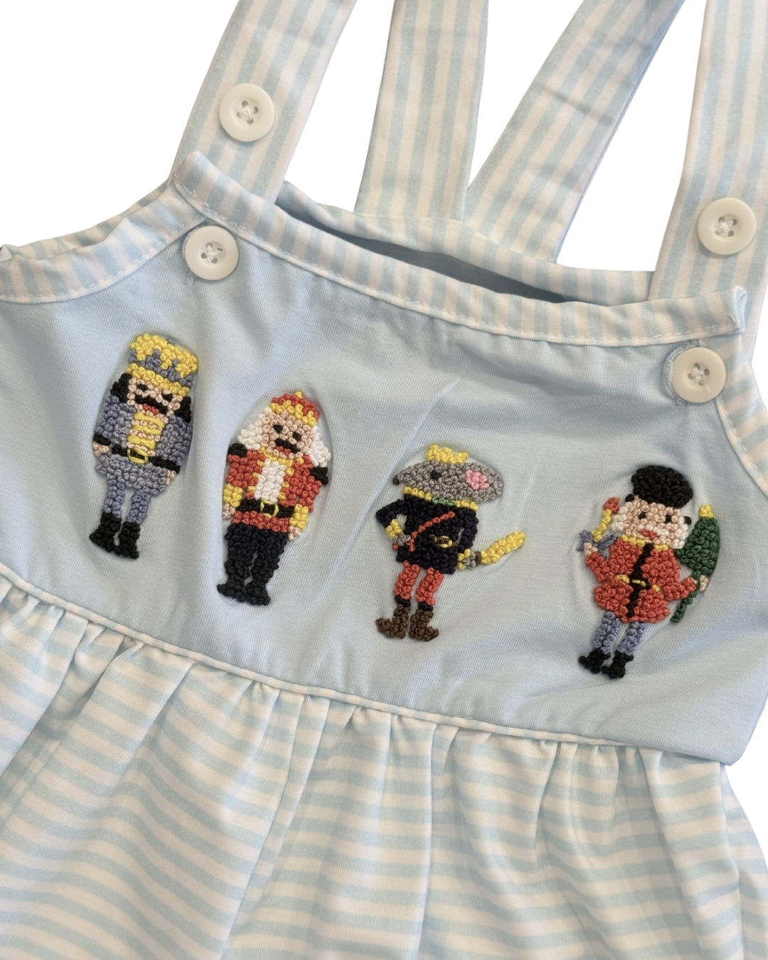 Nutcracker Ballet Hand French Knot Overall Romper