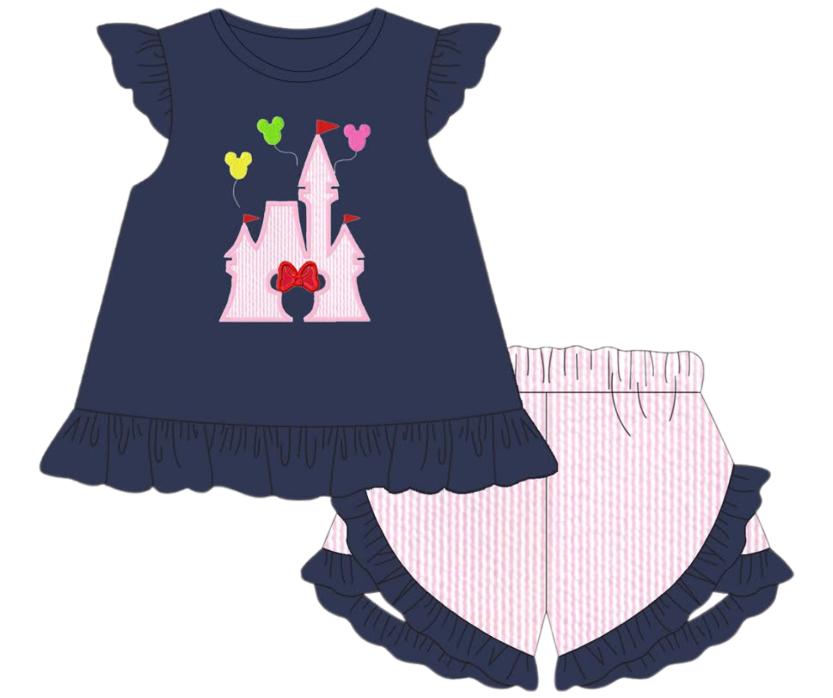 Balloon Castle - Girl Short Set - ETA June