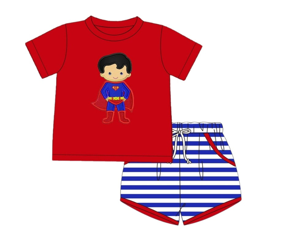 striped shorts from superhero cape inspired boys set